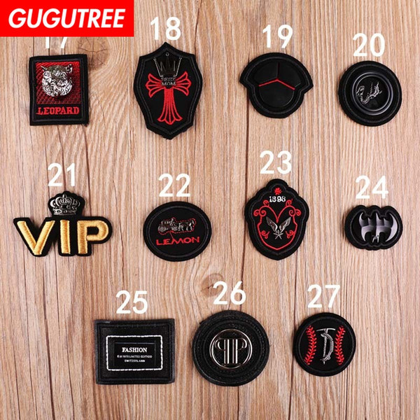 GUGUTREE embroidery metal patches individuality patches badge patch Applique Patch for Coat,T-Shirt,hat,bags,Sweater,backpack MP-95