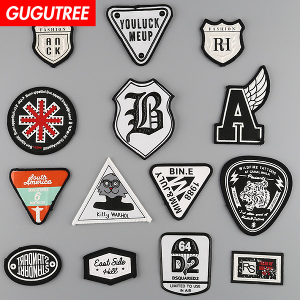 GUGUTREE embroidery printed patches individuality patches badge patch Applique Patch for Coat,T-Shirt,hat,bags,Sweater,backpack PP-54