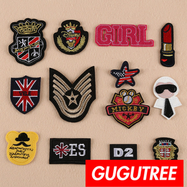 GUGUTREE iron on embroidery patches badge patch Applique Patch for Coat,T-Shirt,hat,bags,Sweater,backpack SP-471