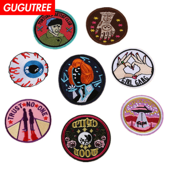 GUGUTREE iron on embroidery patches badge patch Applique Patch for Coat,T-Shirt,hat,bags,Sweater,backpack SP-357