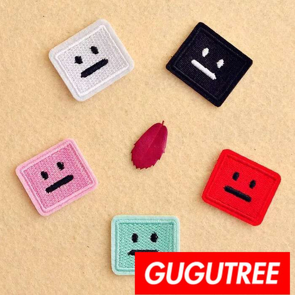 GUGUTREE iron on embroidery face patches badge patch Applique Patch for Coat,T-Shirt,hat,bags,Sweater,backpack SP-473