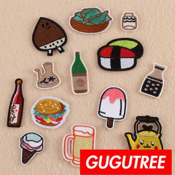 GUGUTREE iron on embroidery foods patches badge patch Applique Patch for Coat,T-Shirt,hat,bags,Sweater,backpack SP-345