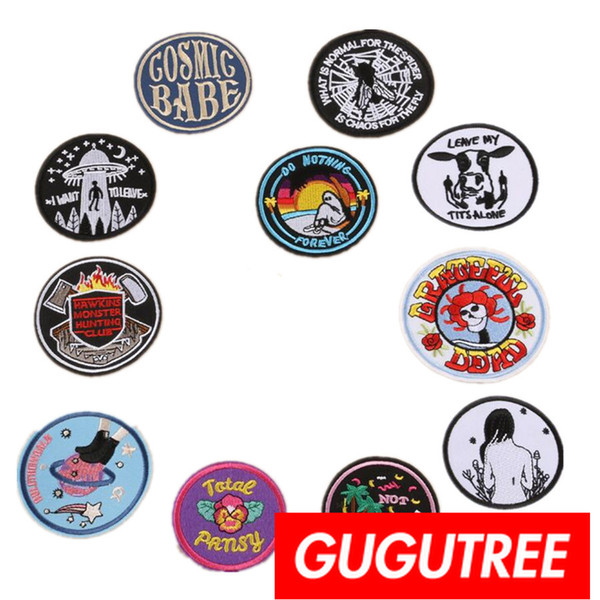 GUGUTREE iron on embroidery patches badge patch Applique Patch for Coat,T-Shirt,hat,bags,Sweater,backpack SP-366