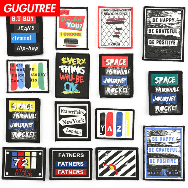 GUGUTREE embroidery printed patches individuality patches badge patch Applique Patch for Coat,T-Shirt,hat,bags,Sweater,backpack PP-49