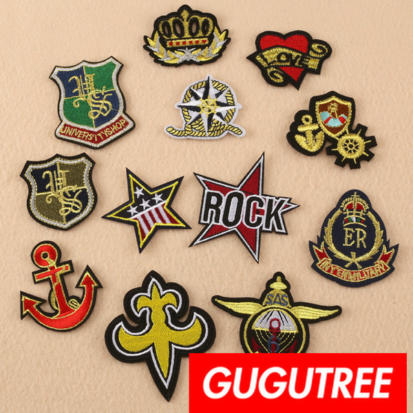 GUGUTREE iron on embroidery patches badge patch Applique Patch for Coat,T-Shirt,hat,bags,Sweater,backpack SP-453