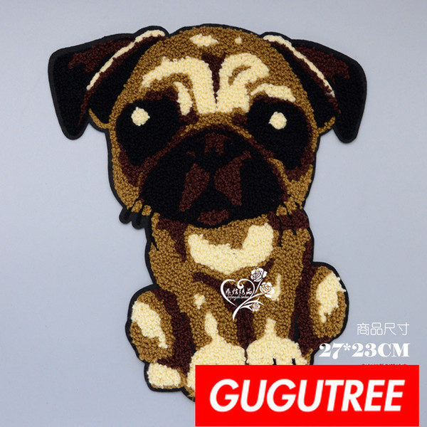 GUGUTREE embroidery big patches dogs patches badges applique patches for clothing BP-804