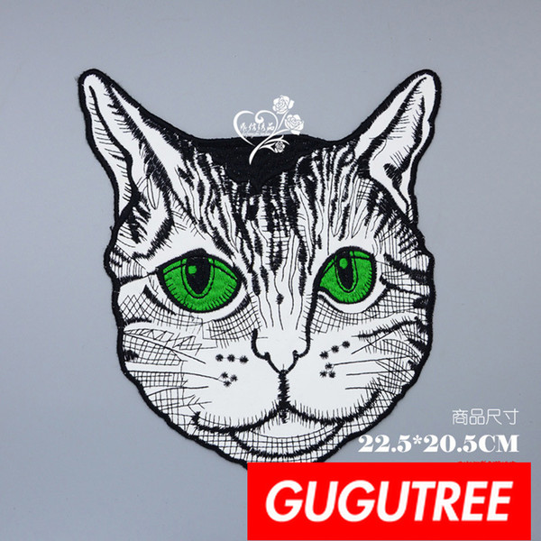 GUGUTREE embroidery big patches cats patches badges applique patches for clothing BP-814