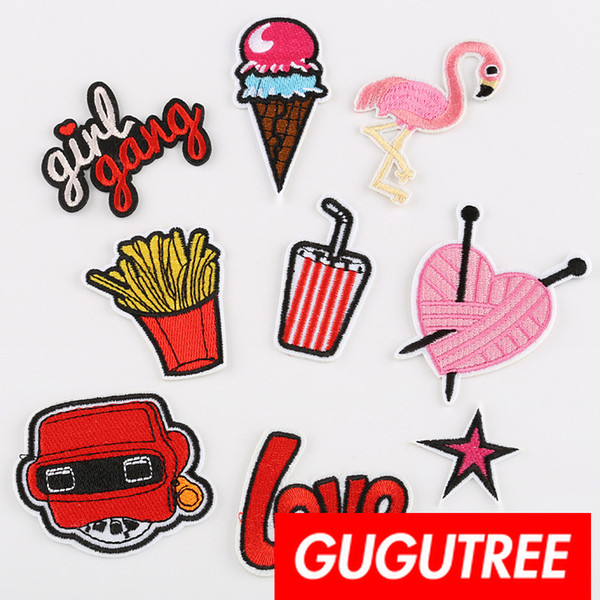 GUGUTREE iron on embroidery patches badge patch Applique Patch for Coat,T-Shirt,hat,bags,Sweater,backpack SP-337