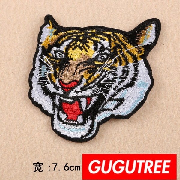 GUGUTREE iron on embroidery tiger patches badge patch Applique Patch for Coat,T-Shirt,hat,bags,Sweater,backpack SP-431