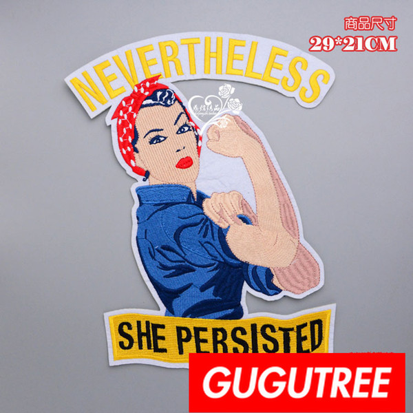 GUGUTREE embroidery big patches woman patches badges applique patches for clothing BP-750