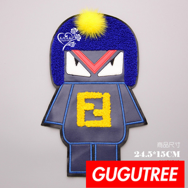 GUGUTREE embroidery big patches man patches badges applique patches for clothing BP-885