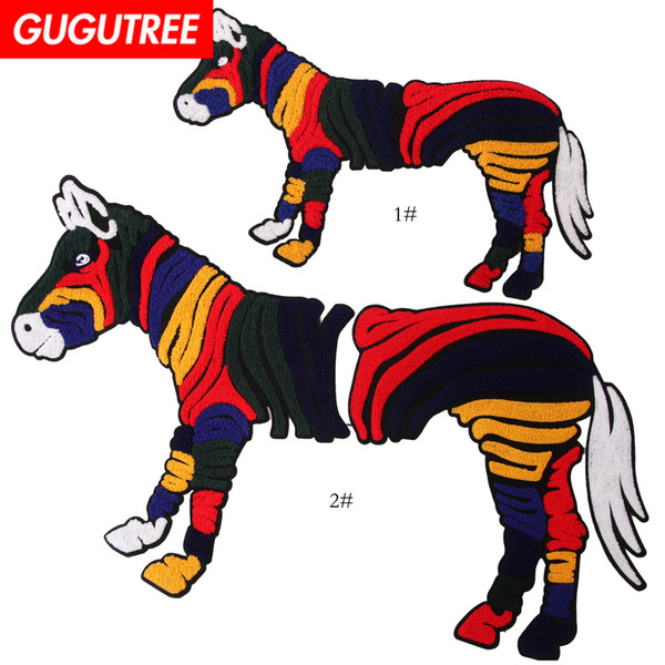 GUGUTREE towel embroidery big patches house patches badges applique patches for clothing BP-681