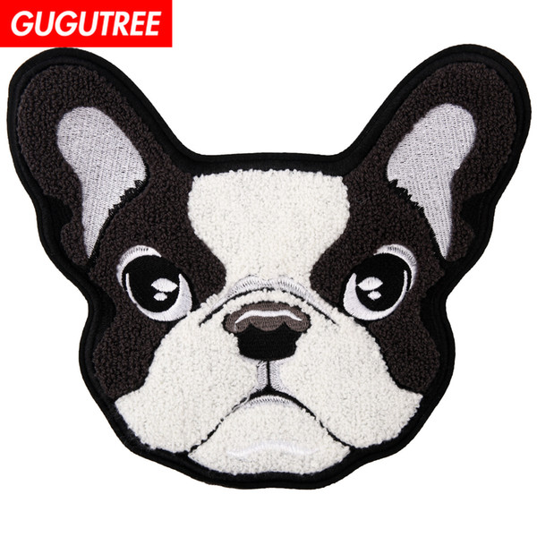 GUGUTREE towel embroidery big patches dogs patches badges applique patches for clothing BP-685