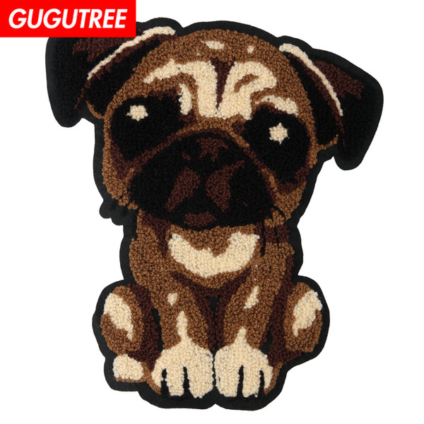 GUGUTREE towel embroidery big patches dogs patches badges applique patches for clothing BP-679