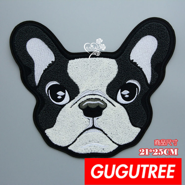 GUGUTREE embroidery big patches dogs patches badges applique patches for clothing BP-729