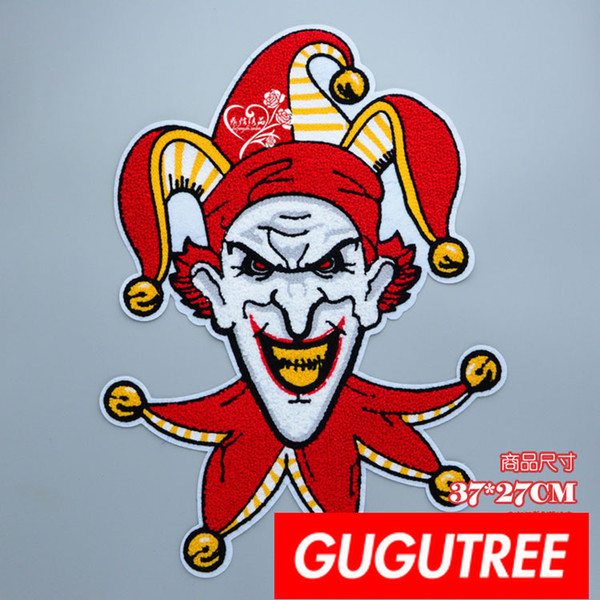 GUGUTREE embroidery big patches clown patches badges applique patches for clothing BP-720