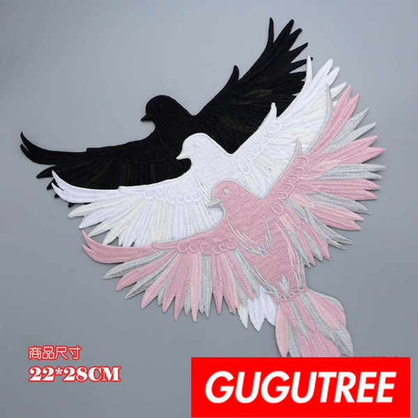 GUGUTREE embroidery big patches bird patches badges applique patches for clothing BP-732