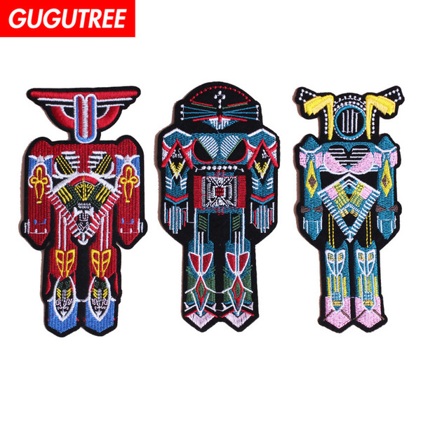 GUGUTREE embroidery robot patches machine patches badges applique patches for clothing