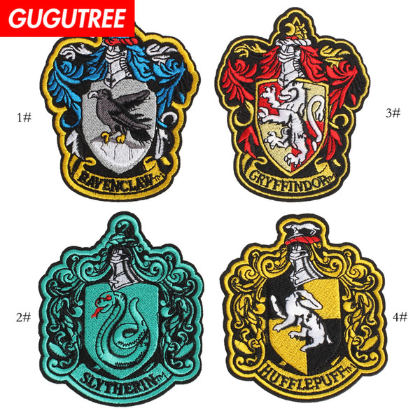 GUGUTREE embroidery harry potter patches family patches badges applique patches for clothing SP-3