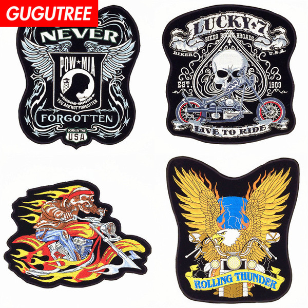 GUGUTREE embroidery big eagle patches animal patches badges applique patches for clothing BP-605