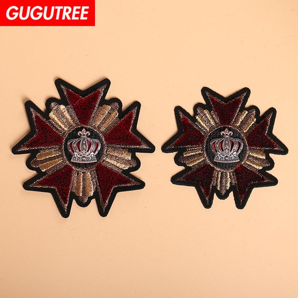 GUGUTREE badge patches Toothbrush embroidery patches,Sequined Applique Patch for Coat,T-Shirt,hat,bags,Sweater,backpack TP-181