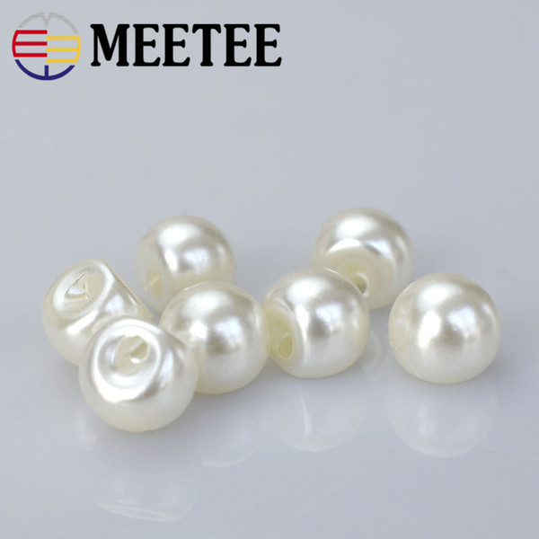 meetee B3-3 100pcs wholesale decorative buttons sewing round dark eye white pearl button shirt cardigan cashmere sweater buttoned