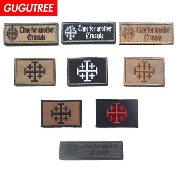 GUGUTREE HOOk&LOOP embroidery knight patches military patches badges applique patches for clothing SP-562