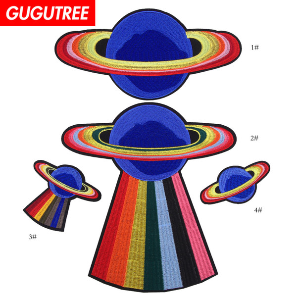 GUGUTREE embroidery big patches ufo patches badges applique patches for clothing BP-693