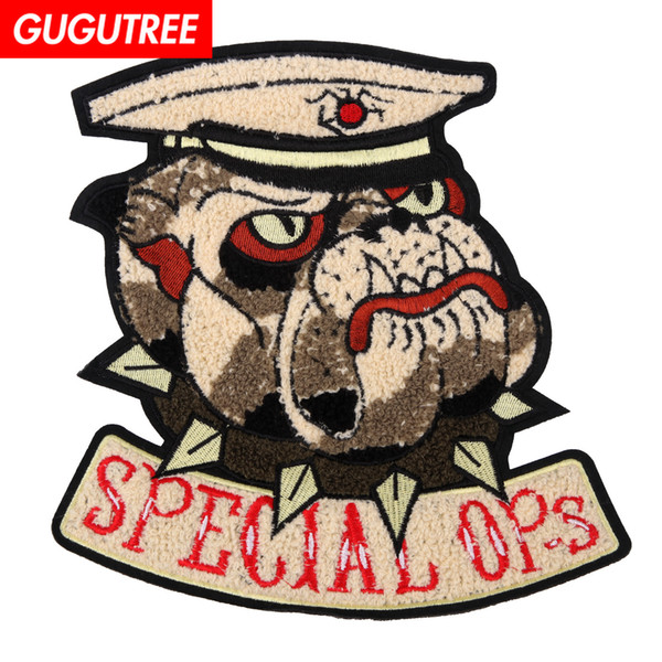 GUGUTREE towel embroidery big patches dogs patches badges applique patches for clothing BP-678