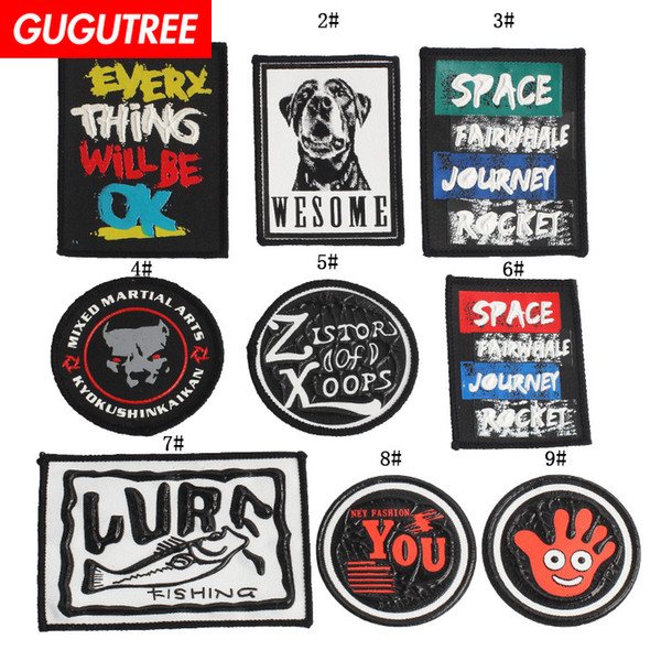 GUGUTREE PU patches cartoon patches badges applique patches for clothing SP-37