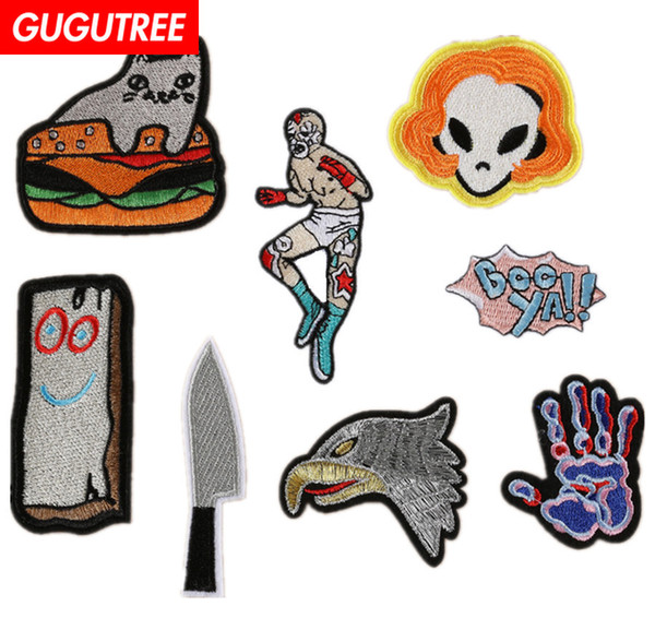 GUGUTREE iron on embroidery patches badge patch Applique Patch for Coat,T-Shirt,hat,bags,Sweater,backpack SP-454