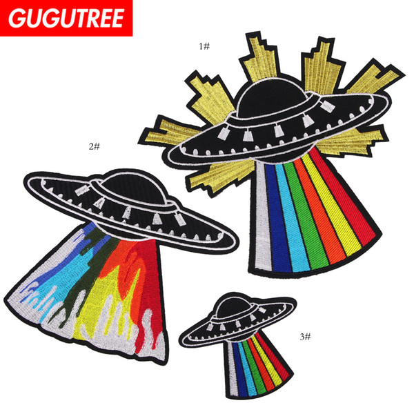 GUGUTREE embroidery big patches ufo patches badges applique patches for clothing BP-692