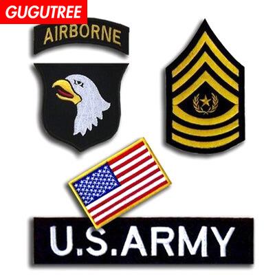 GUGUTREE HOOk&LOOP embroidery 101 patches armband patches badges applique patches for clothing SP-538