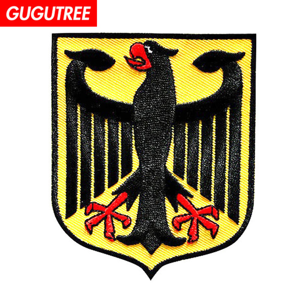 GUGUTREE HOOk&LOOP embroidery Germany patches national flag patches badges applique patches for clothing SP-579