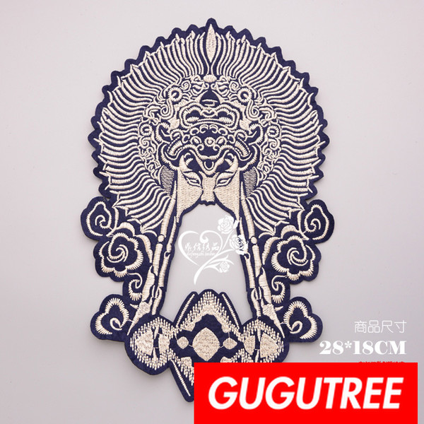 GUGUTREE embroidery big patches man patches badges applique patches for clothing BP-756