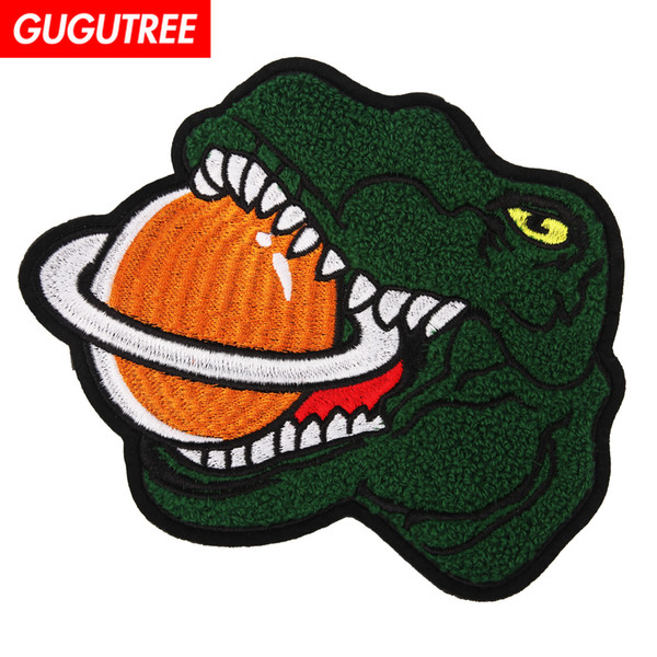 GUGUTREE towel embroidery big patches dinosaur patches badges applique patches for clothing BP-690