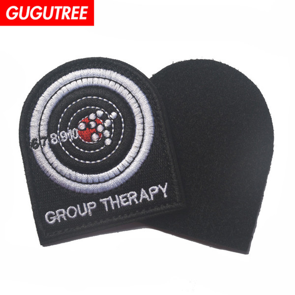 GUGUTREE HOOk&LOOP embroidery group therapy patches military patches badges applique patches for clothing SP-563