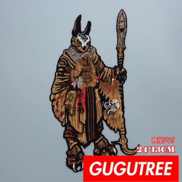 GUGUTREE embroidery big patches warrior patches badges applique patches for clothing BP-735