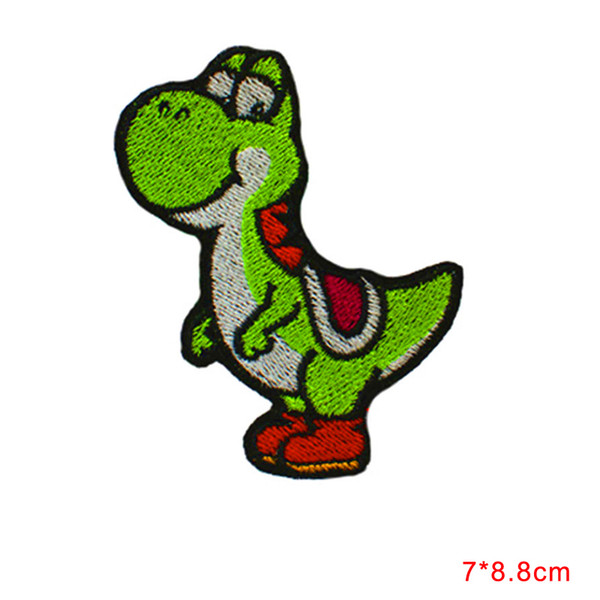 Embroidered DINOSAUR YOSHI CARTOON Video Comics Iron & Sew On Patch Cloth Lace Motifs Stickers Apparel Accessories Badge Patches