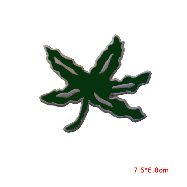 new arrival OSU Ohio State Buckeyes Leaf Vintage Embroidered Iron On Patch Green Leaves DIY Decoration Patches