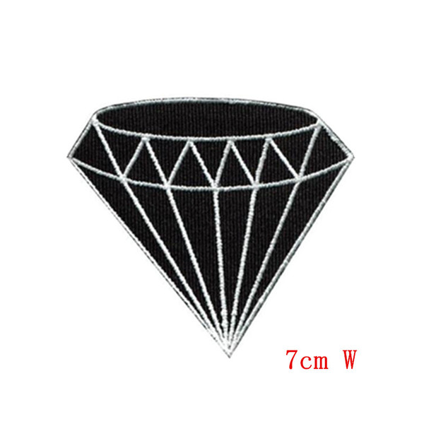 Diamond black and precious, gemstone jewelry treasure Embroidered iron on patch Stickers Appliques Apparel Accessories Badge Patches