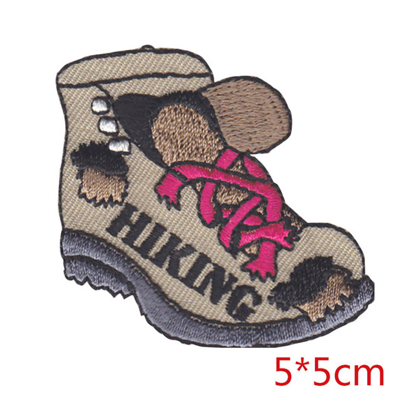 HIKING BOOT hiker otudoors sports iron-on patch embroidered applique For Clothes Girls Boys Iron On Patches