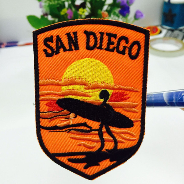 San Diego Embroidered Vintage Style Patch Badge Emblem iron on fabric applique decoration Fabric Sewing patch