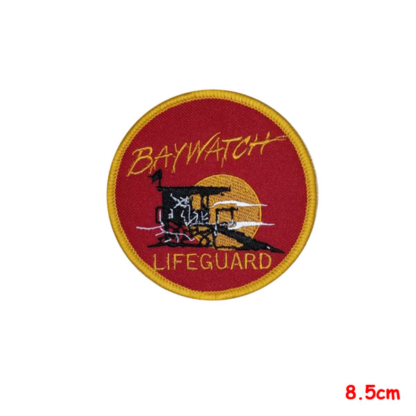 salvation BAYWATCH LIFEGUARD LOGO IRON-ON EMBROIDERED PATCH / BADGE merrow border Stickers Apparel Accessories Badge clothing Patches