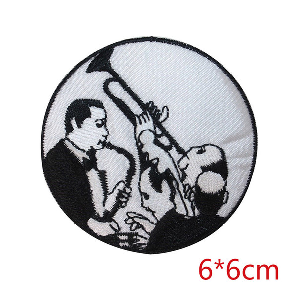 classic Musical JAZZ band musician iron-on patch embroidered applique For Clothes Girls Boys Iron On Patches