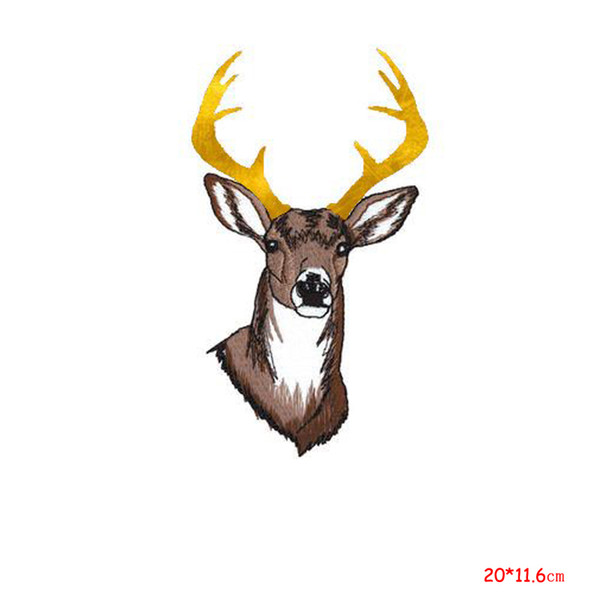 Rein Deer Iron On Patch Embroidered Appliques Animal Xmas Safari Zoo Crafts Stickers Apparel Accessories Badge Patches