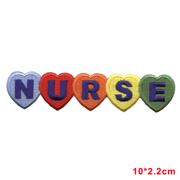 Medical Nurse with Colorful Hearts Embroidered Patch SEW or Iron On Applique fabric applique decoration patch