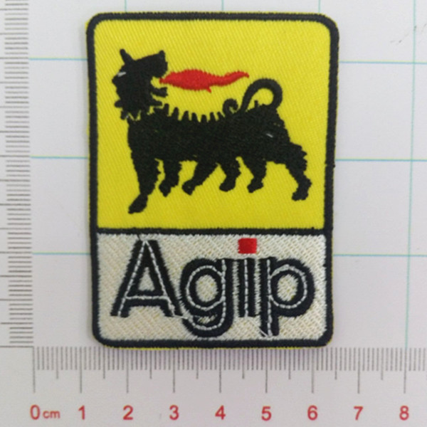 Agip letters patches Embroidered iron&sew on patch for Jacket Jeans Clothing Backpack Badge Fabric Sewing patch