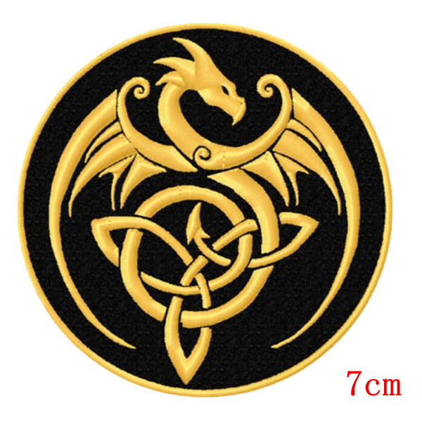 New arrival knotted golden Dragon Embroidered Iron Sew on patch Stickers Apparel Accessories for Jacket Jeans Clothing Badge