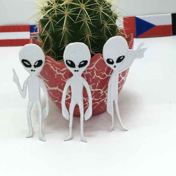 cute Alien Cartoon Logo embroidery Iron on Patch for Great Gift Men and Women fabric applique decoration